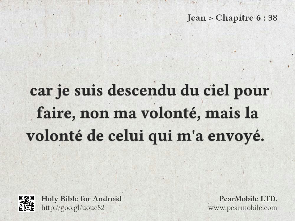 Jean, Chapitre 6:38